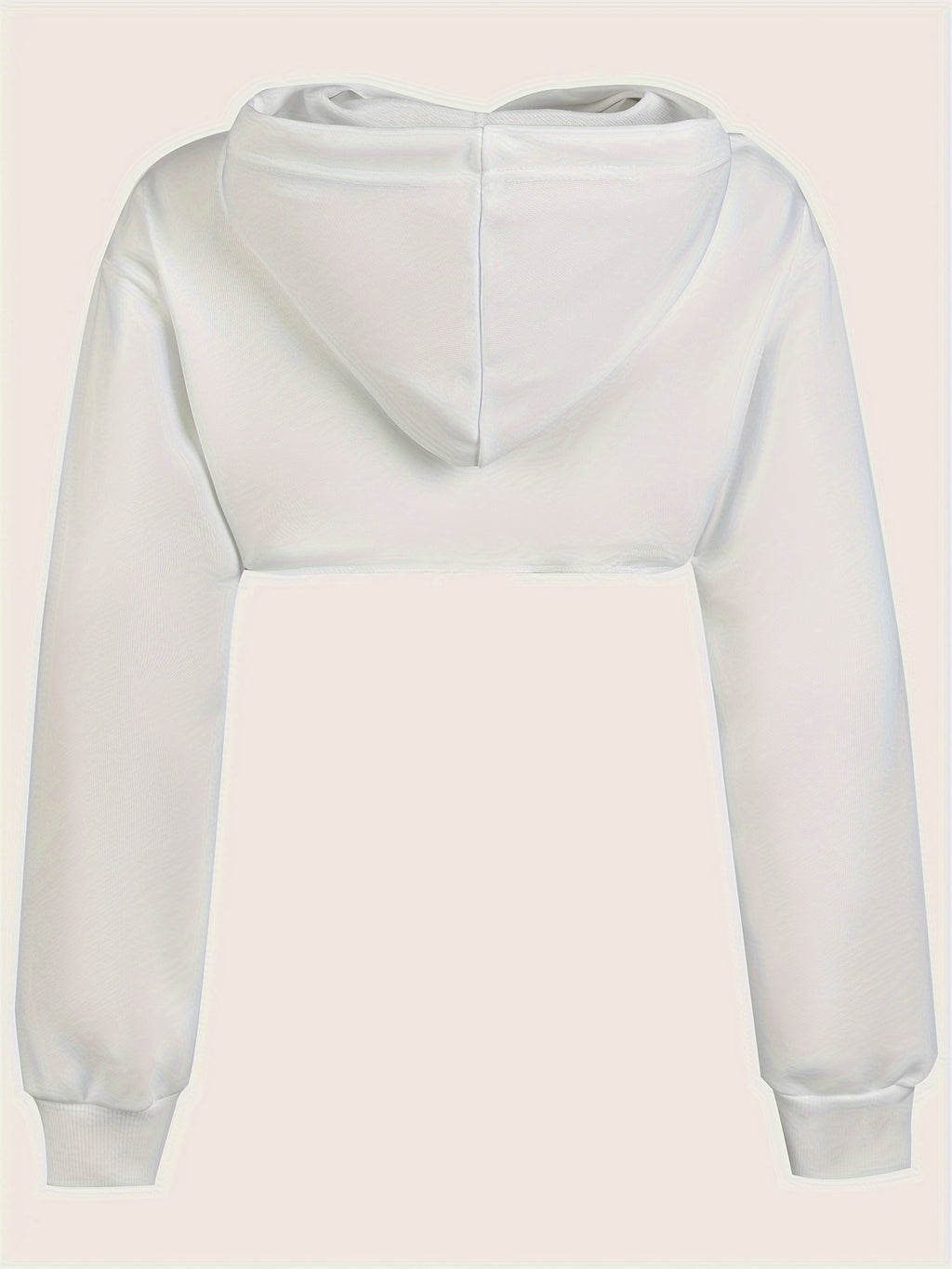 Women's Super Short Crop Hoodie – Drawstring Hood Dipped Hem 100% Polyester Casual Pullover Top for Fall & Winter