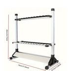 Portable Fishing Rod Holder Rack for 24 Rods Aluminum Alloy Rust-Resistant with Cushioned Grips - Lightweight Organizer for Garage, Cabin, Bedroom & Fishing Storage