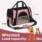 Cat Carrier Backpack Foldable & Ventilated – Airline Approved Pet Travel Bag with Secure Anti-Escape Zipper, Spacious Collapsible Design for Cats & Small Dogs, Breathable Car & Plane Travel Carrier