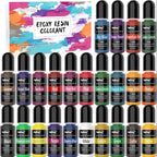 24 Color Liquid Epoxy Resin Colorant Set - Highly Concentrated Resin Dye for Jewelry Making, Resin Art, Painting and DIY Crafts, 0.35oz / 10ml Each, Complete Color Kit for Beginners and Artists