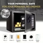 Fireproof Home Safe with Digital Keypad, Keys & Passcode Lock – Includes Fireproof Money Bag, Sensor Light & Adjustable Shelf for Home Office Business Money Valuables