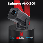AMOVFILM Advanced Portable Smart Projector WiFi 6 & 4K Video Decoding, 1080P Native Resolution, Android 11 Built-In, Home Theater & Outdoor Movie Projector, Mobile Screen Mirroring, Multiple Colors