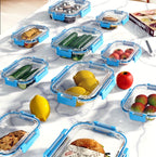 Glass Food Storage Containers with Lids 20-Piece Set, Stackable Airtight Meal Prep Containers, Oven Microwave Refrigerator & Dishwasher Safe, Space-Saving Kitchen Organization – 10 Containers + 10 Lids
