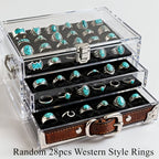 28pcs Vintage Bohemian Stackable Ring Set for Women – Turquoise, Geometric, Heart & Butterfly Designs, Adjustable Boho Rings for Everyday Wear, Holiday Parties & Festive Gifts