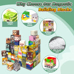 36pcs Magnetic Building Blocks for Kids - Animal & Human Theme STEM Educational Toy, Magnet Tiles Construction Set for Family Interactive Play & Learning Puzzle, Birthday & Holiday Gift for Boys & Girls