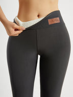 Women's Fleece Lined Leggings High Waist Thermal Warm Slim Fit Yoga Pants Winter Sports Tights 2 Colors S-XXL