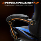 Ergonomic Gaming Chair with Footrest & Lumbar Support – Racing Style Esports Computer Chair, Fixed Armrests, Adjustable Recliner, Home Office Desk Chair for Adults