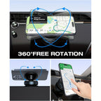 Magnetic Phone Holder with Vacuum Suction Cup, 360° Adjustable Hands-Free Phone Mount for Car, Gym, Mirror & Smooth Surfaces, Universal Magnetic Suction Phone Stand Compatible with All Smartphones