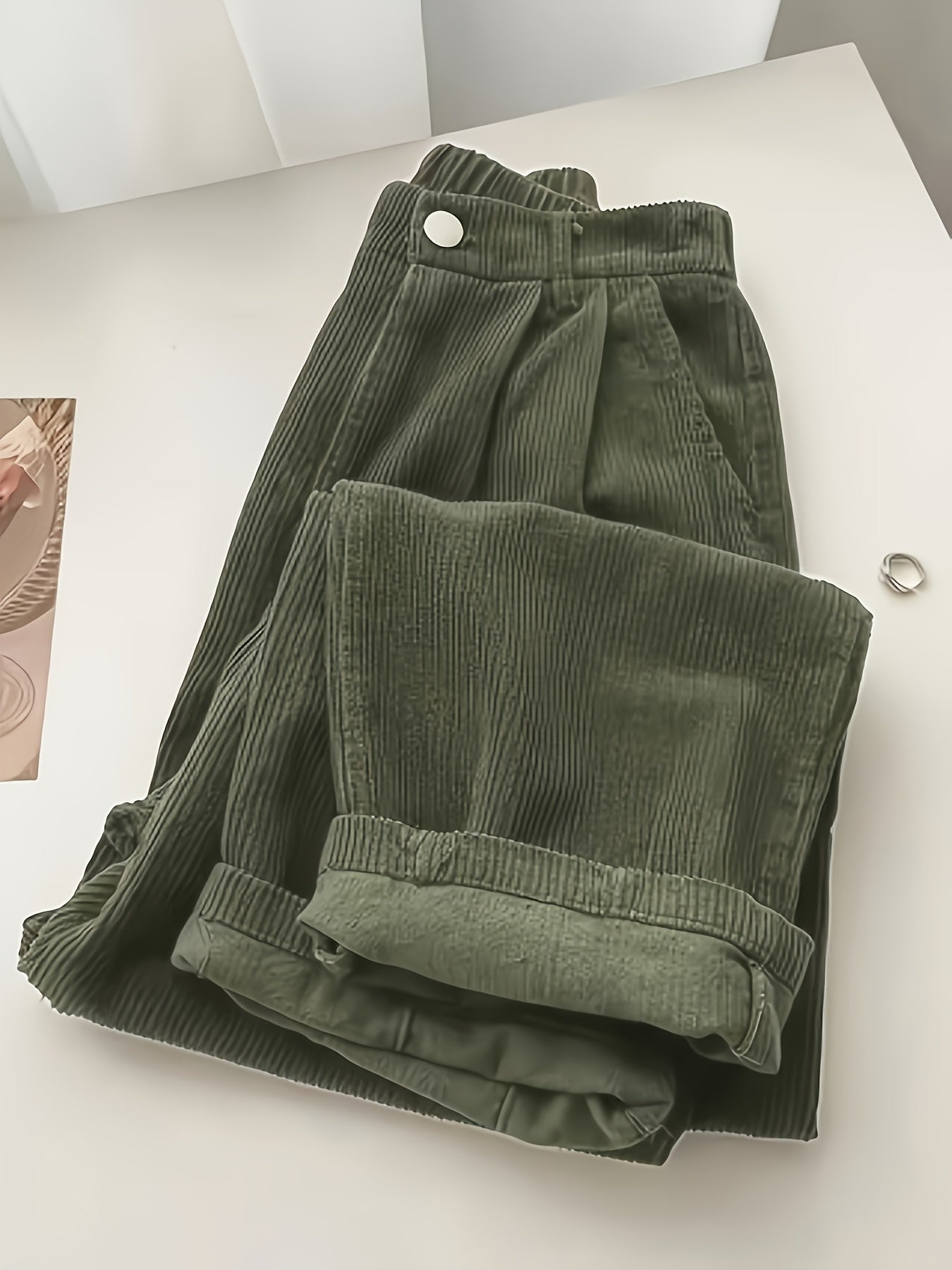 Women's Drapey Straight Casual Trousers - Lazy Style Wide Leg Pants for Women in Black Brown Burgundy Olive Navy Apricot Sizes S-XXL