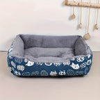 Ultra-Soft Pet Mattress & Couch Cushion – Cozy Warm Indoor Dog Cat Bed Mat in Blue Design, Easy-Clean Durable Fabric, 3 Sizes M/L/XL for Cats Dogs & Small Pets