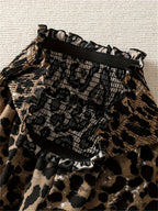 Women's Leopard Print Wide Leg Pants Loose Fit Casual Flowy Trousers S M L XL Boho Animal Print Bottom