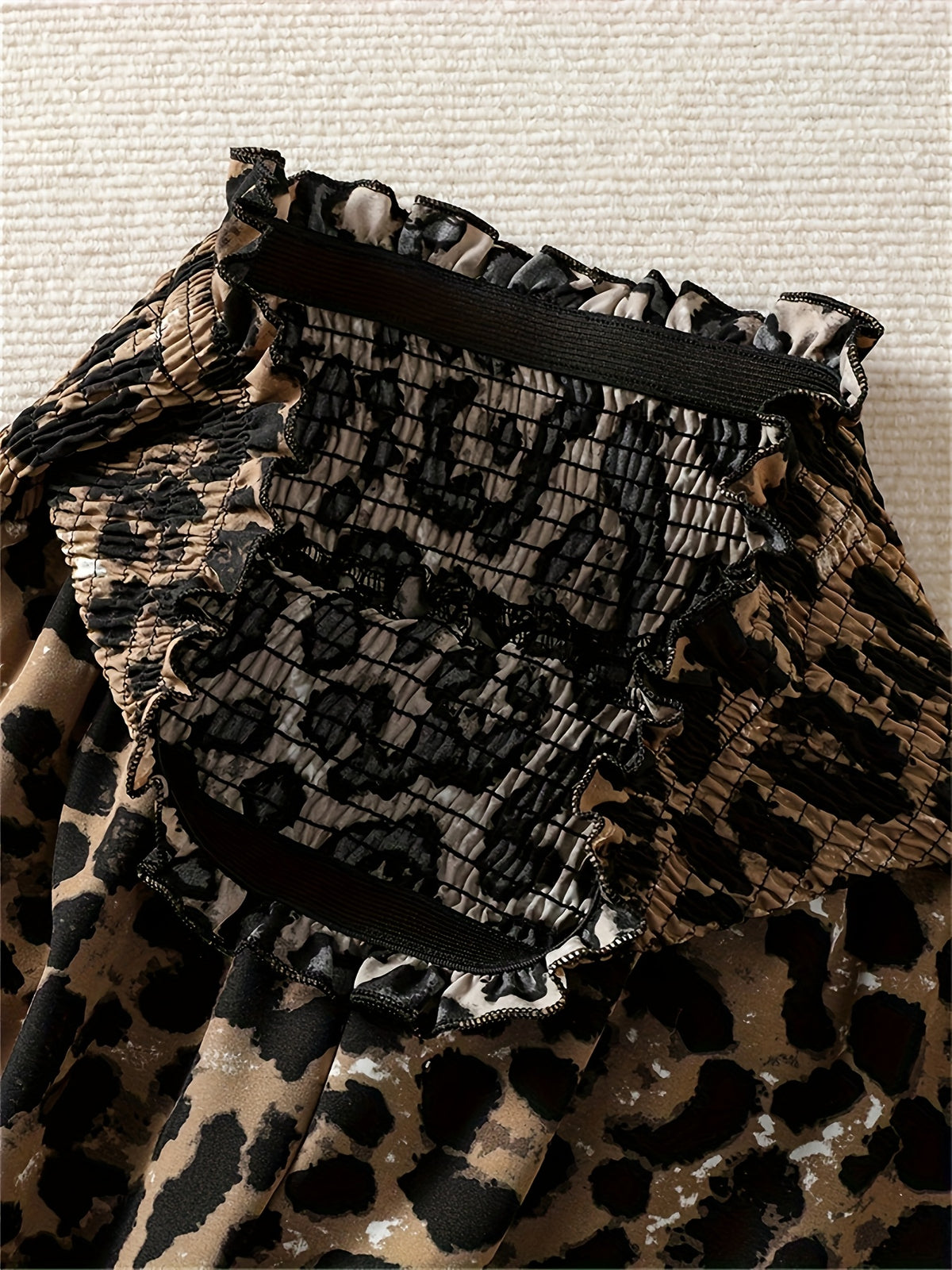 Women's Leopard Print Wide Leg Pants Loose Fit Casual Flowy Trousers S M L XL Boho Animal Print Bottom