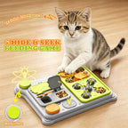 Cat Puzzle Slow Feeder Bowl – Interactive Brain Training Toy & Slow Feed Dish for Indoor Cats, Anti-Gulping IQ Enrichment Game, Dual-Purpose Entertainment & Feeding Accessory