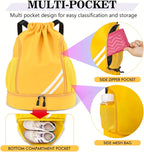 Lightweight Sports Drawstring Backpack for Men & Women | Gym Bag for Basketball Yoga Fitness | Spacious Polyester Shoulder Bag with Drawstring Closure & Inner Pouch | 6 Colors