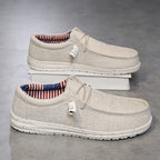Men's Plus Size Breathable Vintage Canvas Loafers Low-Top Casual Sneakers Round Toe Slip-On Shoes for Outdoor Sports Daily Wear All Seasons Beige Black Blue Brown US 7-13