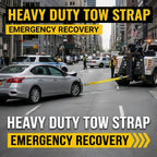 Heavy Duty Recovery Tow Strap 11000 LBS 4M/13FT – Forged Steel Hook Trailer Winch Strap for Off-Road Vehicle Rescue, Emergency Towing for SUV Truck Pickup 4x4, Essential Off-Road Recovery Kit