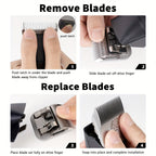 4-Pack A5 Dog Grooming Clipper Blades Set - Detachable Stainless Steel Blades #10 #7F #5F #4F Compatible with Andis Oster Heiniger & All A5 Series Clippers, Professional Pet Grooming Replacement Blades