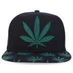 Rasta MJ Leaf 3D Embroidered Flat Bill Snapback Cap – Hip Hop Reggae Hat, Adjustable Snapback, One Size Fits Most, Unisex Streetwear Baseball Cap