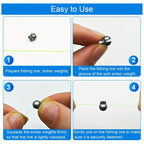 Fishing Weights Sinkers Split Shot Set 120PCS & 200PCS – Round Removable Reusable Fishing Sinkers in 5/6 Sizes for Carp, Fly, Ice & Lure Fishing