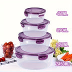 Airtight Refrigerator Food Storage Containers Set of 3 or 4 - Large Capacity Plastic Fridge Organizer Boxes for Fruit, Vegetables, Meat, Eggs, Leftovers - Stackable, BPA Free, Easy Clean, Fresh Keeper
