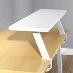 White Wooden Floating Desk Shelf – No-Drill Multi-Level Countertop Organizer for Home Office, Holds Books, Pens & Supplies, Rectangular Wall-Mounted Display Shelf, Great Thanksgiving & Christmas Gift
