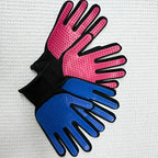 Pet Grooming Gloves 2 Pairs (4 Pieces) – Massage & Deshedding Hair Removal Glove Brush for Dogs and Cats, Gentle Rubber Bristle Pet Shedding Mitt for Short & Long Hair, Bathing & Grooming Tool