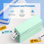 P31S Portable Label Maker Machine with Tape – Mini Bluetooth Thermal Printer, Inkless Sticker Maker with App Templates, Multiple Colors (White, Pink, Green), Home Office School Organization