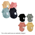 Pet Sweater Set 4Pcs for Dogs & Cats - Autumn Winter Warm Knit Sweaters XS-XL, Mixed Colors Puppy Cat Clothes Bundle, Small Dog Outfit Holiday Gift