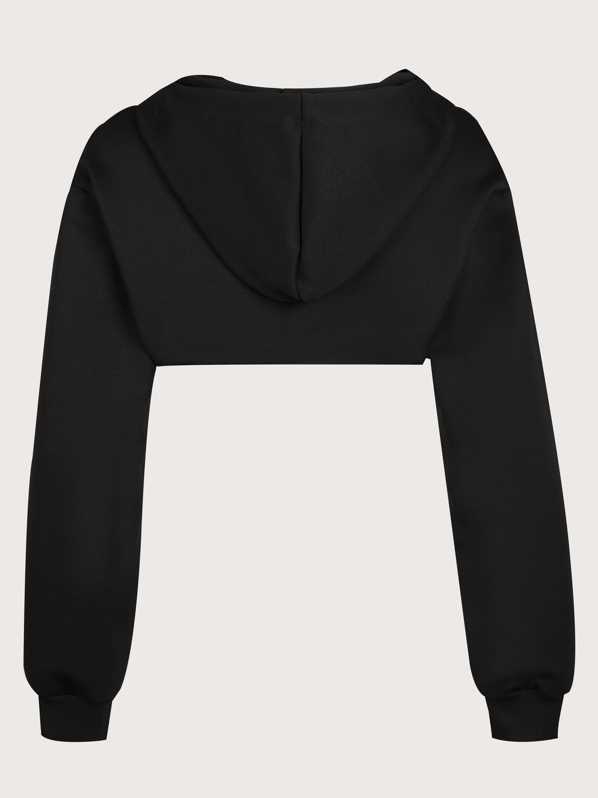 Women's Super Short Crop Hoodie – Drawstring Hood Dipped Hem 100% Polyester Casual Pullover Top for Fall & Winter