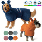 Hooded Dog Bathrobe Super Absorbent Quick-Dry Dog Robe with Hood Cozy Post-Bath Drying Coat Dog Pajamas XS S M L XL XXL 3XL 6 Colors Deep Blue Pink Green Light Blue Orange Grey