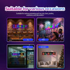 Flexible LED Dot Matrix Display Panel 16x96 – Programmable RGB Scrolling Sign with App & Remote Control, USB Powered, DIY Animated Lighting for Shop, Store, Hotel, Car, Home Decor