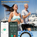 Smart Health Ring - Sleep Tracking Fitness Ring with HRV, Body Temperature, Blood Pressure, Pedometer, Calories & Exercise Tracking, Bluetooth 5.3, Waterproof, Compatible with iPhone & Android, Gift for Women Men