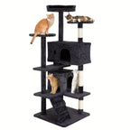 54 Inch Cat Tree Tower for Indoor Cats – Multi-Level Activity Center with Scratching Posts, Condo House & Toys for Kittens & Adult Cats, Dark Gray