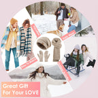 Women's 3-in-1 Winter Set Hat Long Scarf Touchscreen Gloves Soft Warm Cold Weather Accessories 4 Colors Gift for Her