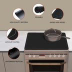 Silicone Electric Stove Top Cover Mat 28"x20" – Heat-Resistant Up to 450°F, Non-Slip Washable Ceramic Glass Cooktop Protector, Extra Large Flat RV Range Cover & Multipurpose Kitchen Mat, Black