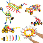 83pcs STEM Educational Building Blocks Toy for Kids - Creative Learning Construction Set for Boys & Girls Ages 3+, Random Colors, Develops Engineering & Spatial Skills, Christmas Birthday Gift