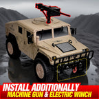 C8835 Full-Scale RC Military Off-Road Vehicle for Adults - Full-Proportion Transmission, Variable Speed, Climbing, Multi-Mode LED Lighting, 5 Openable Doors, Optional Machine Gun & Winch Accessories