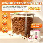Rolling Pet Food Storage Container with Airtight Lid – Transparent Wheeled Food Bin for Dog Cat Food, Rice & Flour, 3 Capacity Options 5.5–33 lbs, Bonus Feeder Included