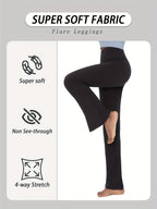 Women's High Waisted Flare Bell Bottom Yoga Pants 5-Pack Tummy Control Full-Length Bootleg Leggings Soft Stretch Wide Leg Pants for Yoga Gym Dance Pilates Year-Round Wear Sizes S-XXL