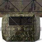 Pop-Up Hunting Blind 2-3 Person – 270° See-Through Design, Camouflage Ground Blind for Deer & Turkey Hunting, Easy Setup with Carrying Case