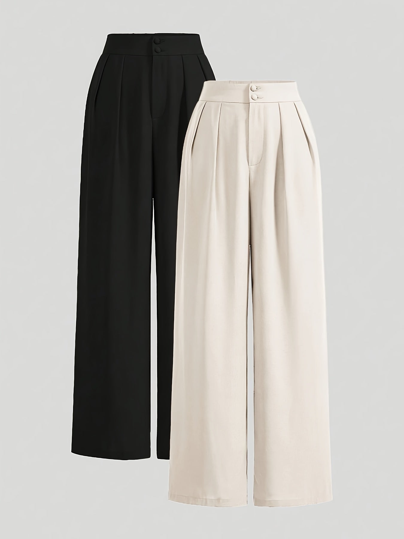 High-Waisted Wide-Leg Pants Two-Piece Set for Women – Trendy Matching Outfit, Casual & Chic Loungewear Coord Set