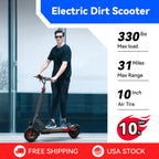 Electric Scooter for Adults 25 MPH 300 Lbs Capacity – 10 Inch Off-Road Foldable E-Scooter with 10AH/15AH Battery, 30-40 Miles Long Range, Heavy Duty Commuter & Trail Scooter for Men