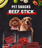 Premium Natural Beef Sticks Dog Treats – High Protein Grain-Free Beef Jerky & Molar Chews for Puppies, Adult Small Medium Large Dogs, Long-Lasting Training Rewards for All Breeds