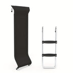 Trampoline Ladder and Slide Kit 2-Step Wide Safety Stairs Tear-Resistant Slide PE Galvanized Steel Universal Trampoline Accessories for Kids Adults Ages 14 Plus Outdoor Backyard Play