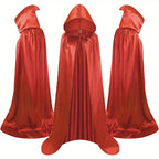 Halloween Black Death Cape 59 Inch Gothic Vampire Cloak for Adults – No Assembly Required, Flowing Silhouette Costume for Horror House, Carnival, Cosplay, Party, Festive Decoration