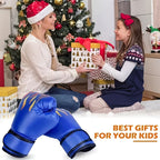 Kids Boxing Gloves for Boys & Girls – Flame Design Youth Training Gloves for Punching Bag, Kickboxing, MMA, Sparring & Thai Boxing, Beginner Junior Sports Gift (Flame Red / Flame Blue)