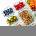 Glass Food Storage Containers Set of 8 with Lids – Borosilicate Leak-Proof Meal Prep Containers, Oven Microwave Dishwasher Safe, Stackable Kitchen Storage for Leftovers & Lunch