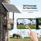 4G LTE Solar Security Camera Outdoor Wireless – No WiFi Needed, 4K Night Vision, 360° Live View, Two-Way Audio, Waterproof Trail Camera for Hunting, Farm, Ranch & Wildlife Monitoring