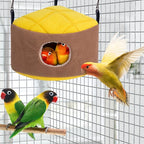 Bird Snuggle Hut Winter Warm Nest for Bird Cage - Cozy Plush Hanging Hideout & Sleep Shelter for Parrots Parakeets Cockatiels Lovebirds - Soft Plush Bird Hammock Hut Cage Accessory
