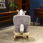 Rocking Horse for Infants and Toddlers - Indoor Outdoor Baby Ride On Toy, Grey Plush Design, Safe for Babies and Young Kids, Birthday and Holiday Gift